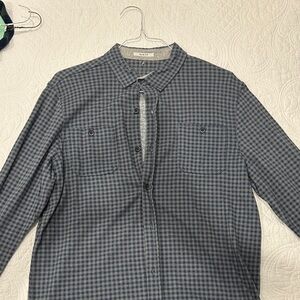 Tailor Vintage Blue-Grey Check Button-Up Shirt